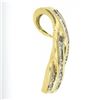 Image 4 : 14K Yellow Gold 0.80 ctw Baguette Cut Diamond Channel Set Braided Slide Pendant
