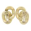 Image 5 : Estate Solid 18K Yellow Gold Polished Interlocking Curb Stud Post Omega Earrings