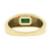 Image 3 : Unisex NEW 14k Yellow Gold .64 ctw Sideways Bezel Set Green Emerald Solitaire Ri