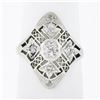 Image 1 : Antique Edwardian 18k Gold Platinum 0.20 ctw Diamond Filigree Petite Dinner Ring
