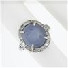 Image 4 : Antique Platinum GIA Ceylon NO HEAT Cabochon Blue Star Sapphire & Diamond Ring