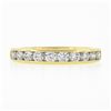 Image 5 : Tiffany & Co. 18k Yellow Gold 1 ctw Channel Round Diamond Wedding Band Ring w/ B