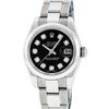 Image 2 : Rolex Ladies Stainless Steel Black Diamond Quickset Datejust With Oyster Band