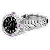 Image 6 : Rolex Ladies Stainless Steel Black Diamond And Ruby Date Wristwatch 26MM