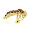Image 5 : 14K Yellow Gold 1.40 ctw Round Ruby Detailed Textured Fly Bee Insect Pin Brooch