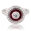 Image 1 : 0.24 ctw Diamond, 0.89 ctw Blue Sapphire and Ruby Platinum Ring (0.55 ctw Diamon