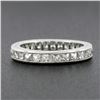 Image 5 : Platinum French Cut Channel 3.0 ctw Diamond Hand Engraved Eternity Band Ring