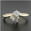 Image 2 : 14K Yellow Gold 0.67 ctw Prong Round Solitaire w/ Marquise Diamond Spray Ring