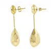 Image 4 : Elegant 14K Yellow Gold Faceted Puffed Polished Teardrop Drop Dangle Earrings