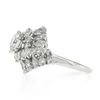 Image 6 : Vintage Platinum 4.58 ctw GIA Round & Pear Cut Diamond Domed Swirl Cocktail Ring