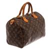 Image 2 : Louis Vuitton Brown Monogram Canvas Leather Speedy 30 Satchel Bag