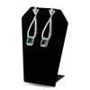 Image 2 : 2.23 ctw Emerald and 1.45 ctw Diamond Platinum Dangle Earrings