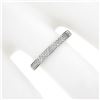 Image 3 : Classic 18k White Gold 0.15 ctw Round Pave Diamond Dual Row Wedding Band Ring
