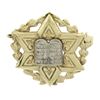 Image 1 : Vintage 14k Gold Star of David &Torah w/ Scroll Floral Frame Wreat Pin Brooch