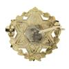 Image 3 : Vintage 14k Gold Star of David &Torah w/ Scroll Floral Frame Wreat Pin Brooch