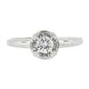 Image 4 : Vintage 14k White Gold 0.39 ctw Diamond Cluster Solitaire Engagement Promise Rin