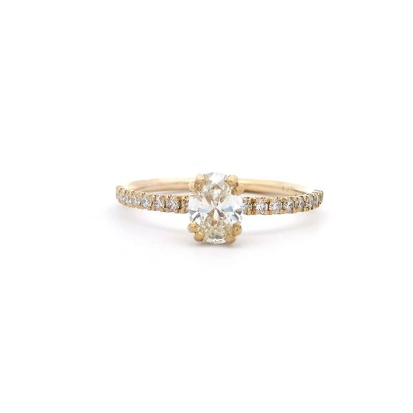 0.72 ctw Diamond Halo Wedding Ring - 14KT Yellow Gold