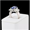 Image 3 : 4.63 ctw Tanzanite and 0.54 ctw Diamond Platinum Ring