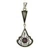 Image 4 : Antique 18K TT Gold Pave Pink Stone Dangle Engraved Open Filigree Work Pendant