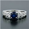 Image 2 : NEW 14K Gold 1.36 ctw GIA Oval Sapphire Solitaire & Diamond Heart Engagement Rin