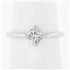 Image 2 : NEW 18k Gold 1.10 ctw GIA Princess Diamond Solitaire Knife Edge Engagement Ring
