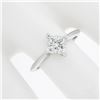 Image 4 : NEW 18k Gold 1.10 ctw GIA Princess Diamond Solitaire Knife Edge Engagement Ring