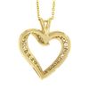 Image 7 : Classic 14K Gold 1 ctw Round Brilliant Diamond Channel Open Heart Pendant & Chai