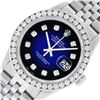 Image 2 : Rolex Mens Stainless Steel Blue Vignette 3 ctw Diamond Datejust Wristwatch