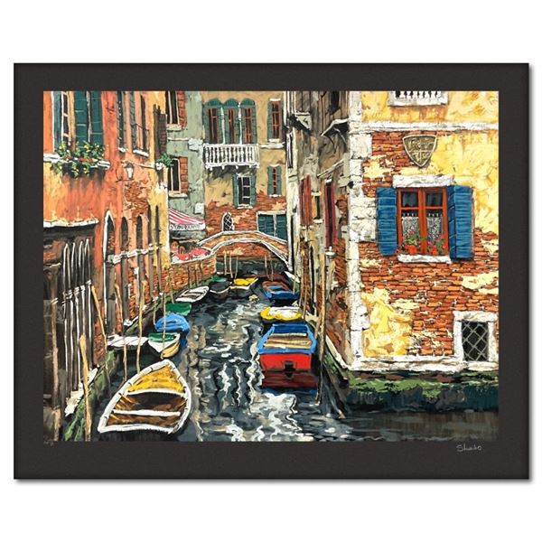 Boats of Venice (Black) by Shvaiko, Viktor