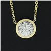 Image 3 : New 14K Gold .35 ctw Round Brilliant Diamond Solitaire Pendant w/ Adjustable Cha