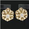 Image 2 : 14k Yellow Gold 0.50 ctw Round Brilliant Diamond Polished Flower Stud Earrings