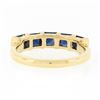 Image 7 : 18k Yellow Gold 1.75 ctw Square Step Cut Sapphire Bar Channel 5 Stone Band Ring