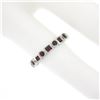 Image 3 : Estate 18k White Gold 1.42 ctw Round & Square Ruby Bezel Station Stack Band Ring