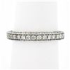 Image 1 : Estate 18k White Gold 0.90 ctw Pave Diamond 3.7mm 3 Sided Wedding Stack Band Rin