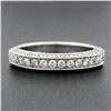 Image 2 : Estate 18k White Gold 0.90 ctw Pave Diamond 3.7mm 3 Sided Wedding Stack Band Rin