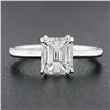 Image 2 : NEW Platinum 1.88 ctw GIA Old Emerald Cut Prong Diamond Solitaire Engagement Rin