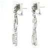 Image 2 : Vintage 14k White Gold 4 ctw Marquise Diamond Long Infinity Drop Dangle Earrings