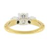 Image 6 : 14K TT Gold Prong Round Brilliant Moissanite 3 Stone Scroll Work Engagement Ring