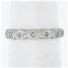 Image 4 : Antique Platinum 0.15 ctw Diamond Alternated Marquise & Square Eternity Band Rin