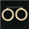Image 2 : Solid 14K Yellow Gold Large Smooth Polished Tubes 34mm Round Hoop Earrings