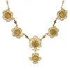 Image 7 : Antique 14K Gold 21.40 ctw GIA Brownish Yellow Zircon Open Filigree Work Necklac