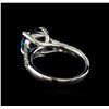 Image 3 : 3.00 ctw Blue Topaz and Diamond Ring - 14KT White Gold