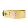 Image 4 : Antique Etruscan Revival 14K Gold Turquoise & Rose Cut Diamond Bangle Bracelet