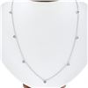 Image 1 : NEW 14K White Gold 1.31 ctw Station Princess Diamond by the Yard Chain Necklace