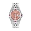 Image 2 : Rolex Ladies Quickset Sapphire Stainless Steel Salmon Roman Dial 18K Gold And Ru