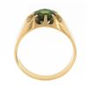 Image 7 : Unisex Vintage 14k Gold 0.85 ctw Green Tourmaline Solitaire Gypsy Belcher Ring