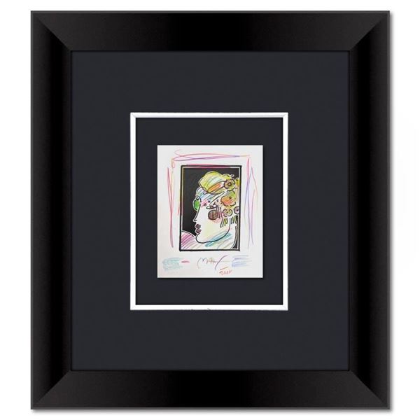 Lady with Profile and Flowers III by Peter Max