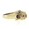 Image 4 : 14k Yellow Gold 1.60 ctw Ruby & Diamond 3D Textured Spotted Leopard Cocktail Rin