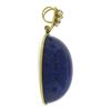 Image 3 : Vintage Handmade Yellow Gold Domed Oval Polished Lapis w/ Diamond Bail Pendant