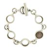 Image 2 : Georg Jensen Silver Open Round Link Chain 474 Bracelet w/ Toggle Clasp & Quartz